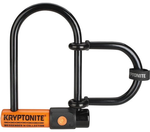 Kryptonite Bügelschloss Messenger Mini+ / Schwarz-Orange