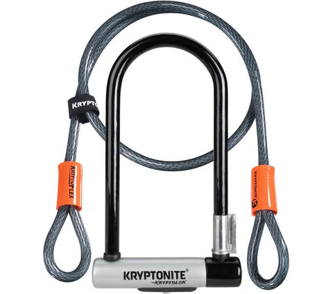 Kryptonite Bügelschloss Kryptolok Standard mit Kabel / Schwarz-Silber